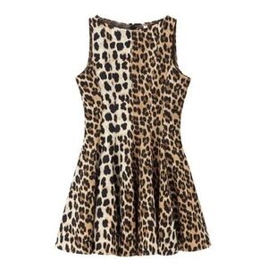 Leopard ruffle mini dress